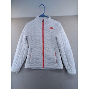 The North Face Puffer Jacket Womens Small White Quilted Lightweight Coat
